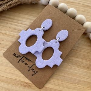 Textured Lavender Bohemian Style Earrings